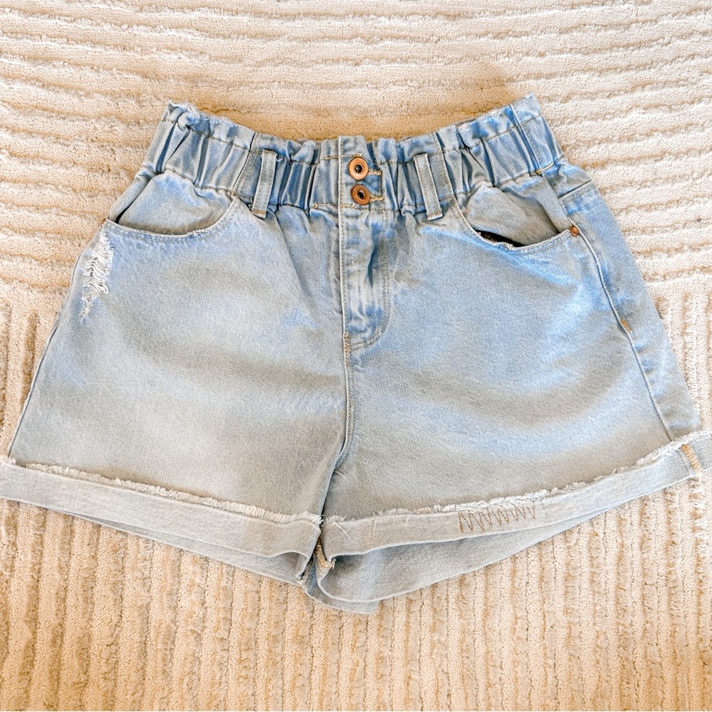 Casual Light Blue Denim Women's Shorts